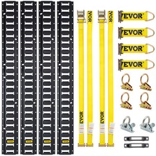 VEVOR E-Track Kit d'Arrimage Kit de Rails d'Arrimage Universel Accessoire 18 Pcs