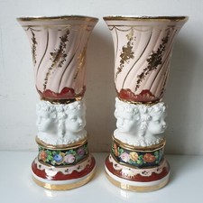 2 ancien vases cornet antique