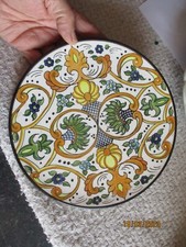Ancienne Assiette à pendre Espagnole CEREPLAT aux fleurs de Lys