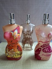  3 Flacon   Femme Atomiseur De Jp Gaultier " 100 ML  .VIDE PARFUM Tbe 