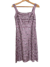 BCBG Max Azria Robe de Cocktail Violet Clair en Soie Taille US 4 FR 36 Small 