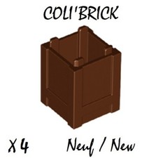 Lego 61780 - 4x Coffre / Container, Box 2x2x2 top opening - Reddish Brown - NEUF