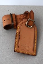 Louis vuitton, Porte adresse et ceinture d'anses en cuir naturel