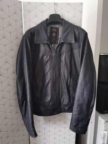 Veste cuir marine redskins - cuir,