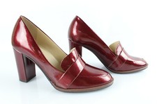 SAN MARINA Escarpins Mocassins Cuir Verni Bordeaux T 37 / Uk 4 Excellent Etat