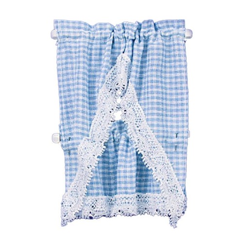 Poupées maison bleu vichy - poupées,