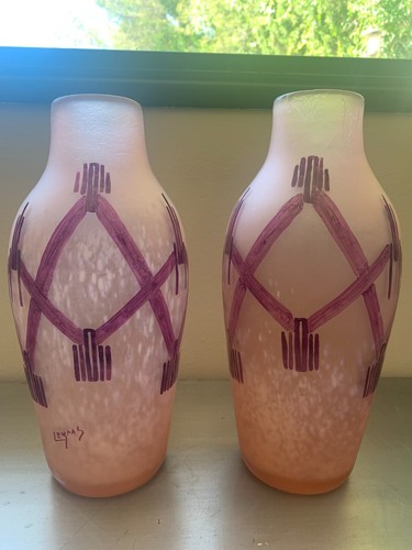 Paire vases legras - paire, deco