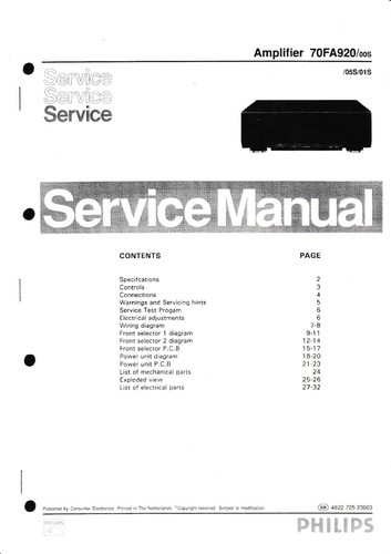 Service manuel instructions - service,