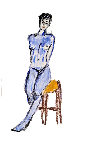 Bleu assis encre bleue - assis.,
