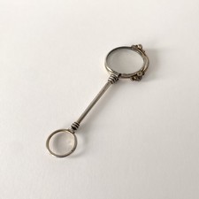 Face à Main en Argent Massif du XIXème Siècle - Lorgnon ancien, Napoléon III