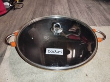 BODUM WOK EN FONTE ORANGE 37 CM + COUVERCLE