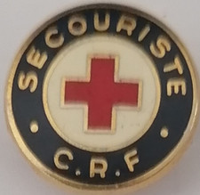 Brevet SECOURISTE CRF Croix Rouge Française Insigne Revers fabrication vers 1945