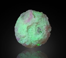 Boule En Chalcedoine Fluorescente 5,5 X 5,3 X 4,0 Cm Des États-Unis *13444