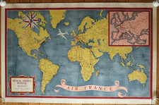 Air France original poster - "Réseau Aérien Postal" - Edmond Perceval