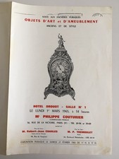 catalogue de vente objet d'art et d'ameublement Drouot Couturier 1er Mars 1965