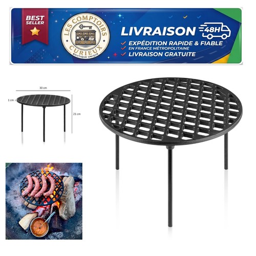 Grille bbq fonte - pieds, cm