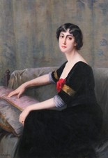 tableau ancien portrait femme