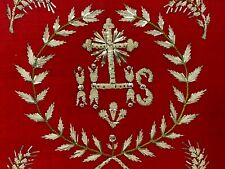  Pale Liturgique & Messe & Calice & Broderie & XIX ème Siècle & Art Sacré 