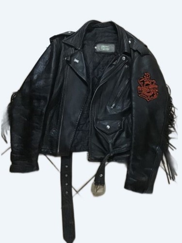 Blouson veste cuir - veste, noir