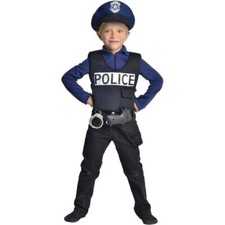 Cesar Déguisement Policier F586 noir Bleu 5/7 Ans Costume Enfant Policier Neuf
