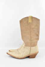 Bottes Femme Texanes Sartore Python Et Daim Beige N 37.5