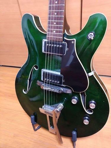Guitare semi creuse verte - guitare, semi-creuse