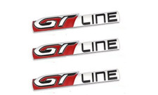 Lot 3 logos GT Line Peugeot métal 208 308 3008 5008 sigle insigne emblème 11cm