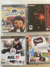 LOT DE 4 JEU PLAYSTATION 3 NHL 11, MÉTAL GEAR SOLID 4, PLAY TV, EYEPET