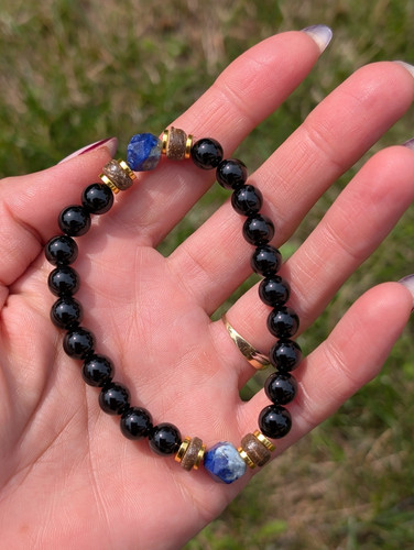 Bracelet homme femme - ou, lapis
