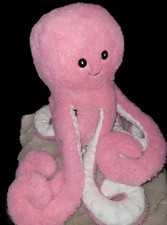 Peluche Poulpe ? Pieuvre Rose Blanche Marque ZD TRADING h 40cm Env Tbe