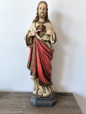 Ancienne Statue Christ Religion en Plâtre