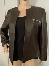     Spencer en cuir noir bords