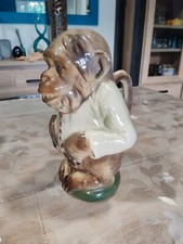 Rare pichet Cruche  barbotine Faience Singe Monkey 19 Début 20 Ème A Saisir 