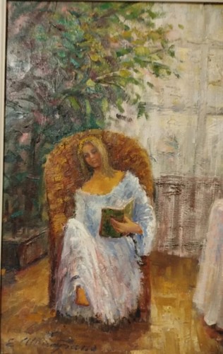 Tableau ancien huile portrait - huile,