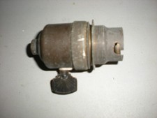 Ancienne douille en cuivre laiton avec interrupteur déco