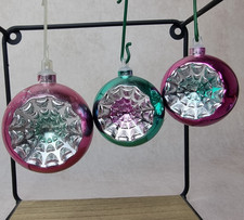 Boule Noël Vintage – Ornement Sapin Rose bleu - 70s