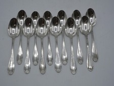 12 CUILLERES A MOKA EN ARGENT MASSIF POINCON MINERVE 1 ER TITRE ART DECO