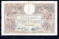 Un billet de 100 Francs Luc Olivier Merson 30.3.1939 Etat TB