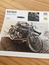 Matchless 1000 type H victory 1921 Carte moto Collection Atlas UK
