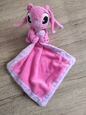 Doudou Peluche Stitch Angel Disney Simba Toys Mouchoir Rose 3 dispo