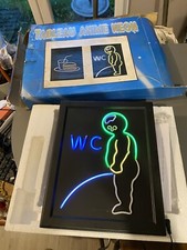 Panneau applique lampe neon WC toilettes publicité vintage bar restaurant