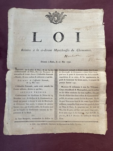 Affiche ancienne originale - , loi