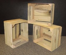 Amish Wooden Apple Crates- 1/2 bushel (unfinished) (Set of 3)