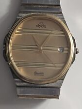 Montre Clyda Suisse Made Vintage Quartz Pour Homme Or  Et Acier