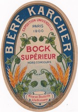 Etiquette de bière - Bière Karcher - Bock Supérieur