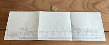 papier ancien bateau N46 plan navire de guerre