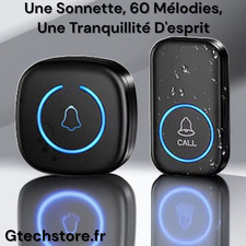 Sonnette Sans Fil Intelligente Pour Porte De Bienvenue Avec 60 Mélodies Au Choix