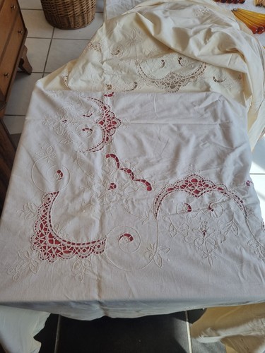Ancienne nappe brodé - ancienne, 12