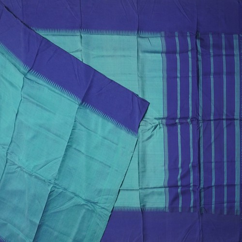 Sari vintage bleu paon - bleu,