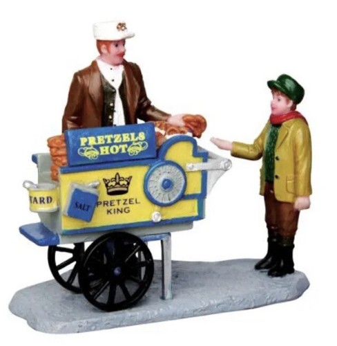 Lemax pretzel king food cart - lemax,